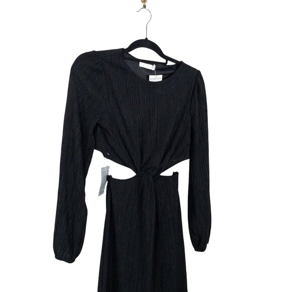 NWT Nordstrom Lush Black Long Sleeve Cut Out Dress SZ S Midi - Picture 3 of 9